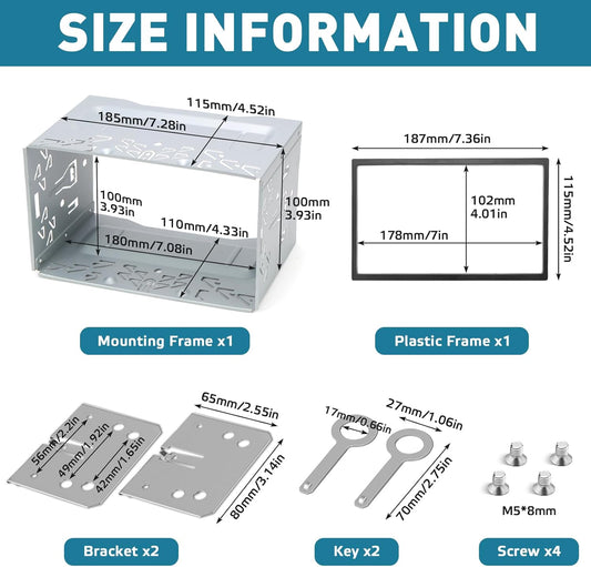 Doppel DIN Einbaurahmen 7 Zoll Blende Autoradio