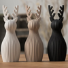 Weihnachts-Rentier – 3D-gedruckte Rentierfigur mit Rillendesign