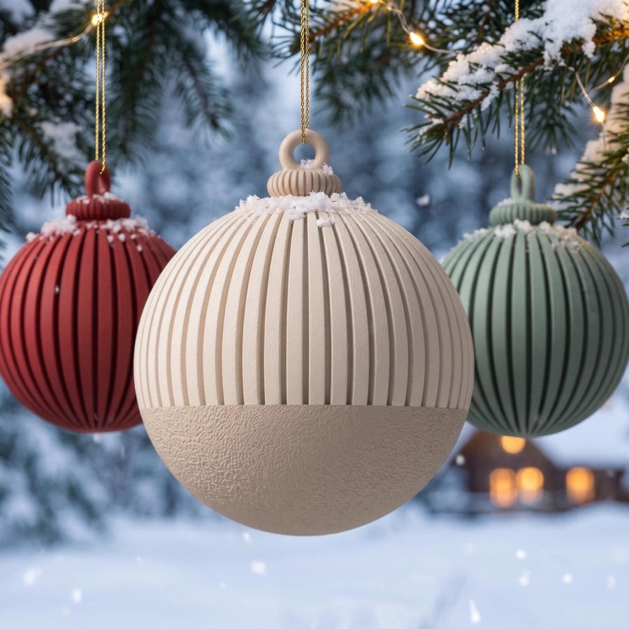 Japandi Weihnachtsbaumkugel 3D-gedruckt